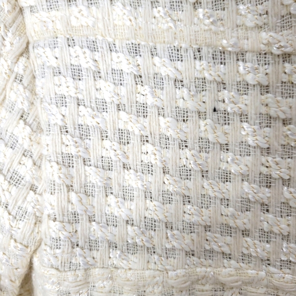 Textured Cream Dress Coat /Long Jacket  Size PS - Picture 7 of 8